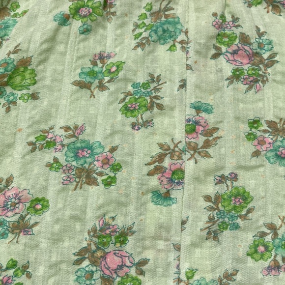 Vintage 60s Floral Cottagecore Flutter Sleeve Button Front Maxi Peasant Dress - Picture 13 of 16